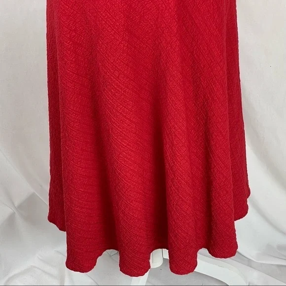 Talbots Red Textured Party Event Midi Dress - Picture 3 of 11